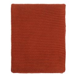 Плед хлопковый 130х180см Tkano Essential жемчужной вязки терракотовый