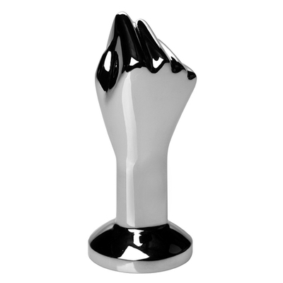 Анальный стимулятор в виде сомкнутой руки Masters The Commander Mini Fist Plug - 8,8 см. (Цвет: серебро)