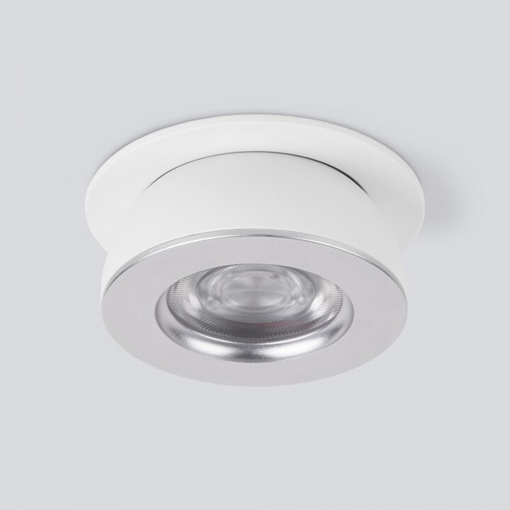 Встраиваемый светильник Elektrostandard 25080/LED 8W 4200К белый/серебро