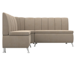 Диван кухонный угловой Кантри левый угол, Бежевый, Велюр, 106843L