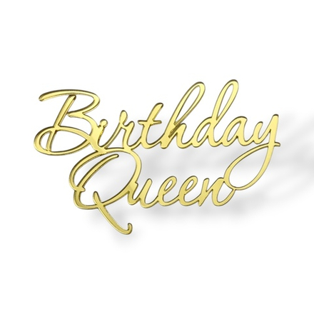 Топпер На Торец "Birthday Queen" 10см ТН6224 акрил ЗОЛОТО
