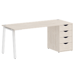 Home Office Стол письменный VR.SP-3-178.4.A Денвер Светлый/Металл Белый 1780*720*750