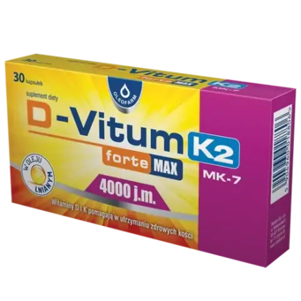 Олеофарм Д-Витум Форте Макс 4000 МЕ. Диетическая добавка K2, 30 капсул