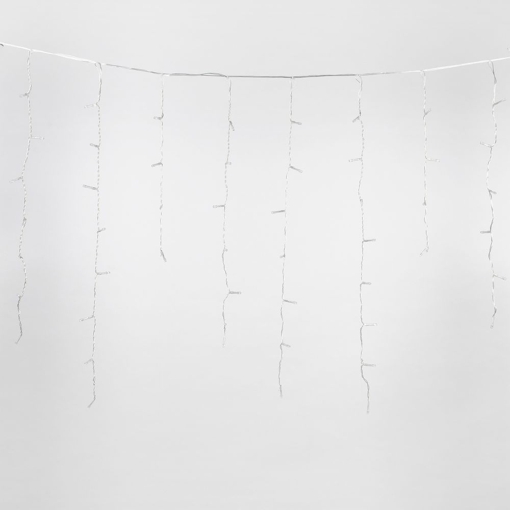 ULD-B12006-195-TTK MULTI IP44 Бахрома светодиодная с эффектом мерцания. 12м. Соединяемая. 195 светодиодов. Разноцветный свет. Провод прозрачный. ТМ Uniel