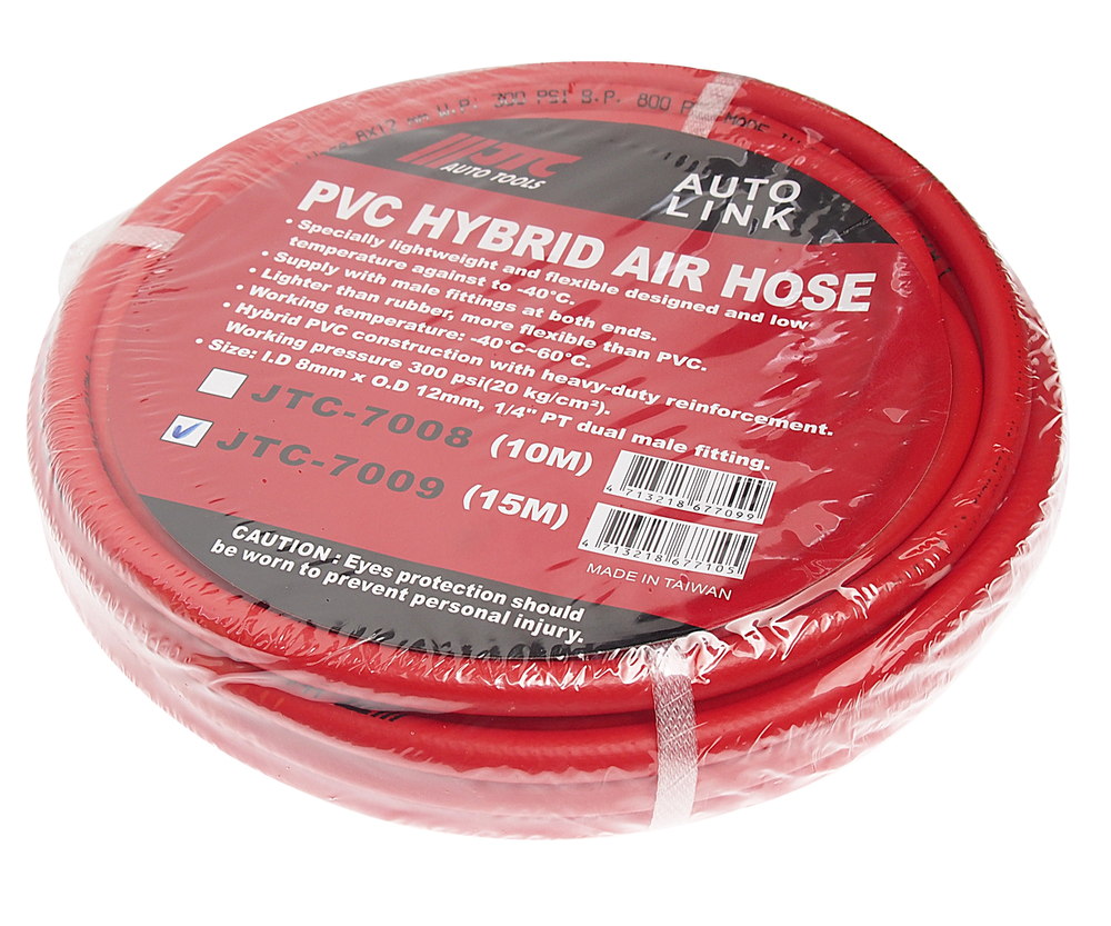 Шланг пневматический 8х12мм L=15м штуцер 1/4'' ПВХ JTC