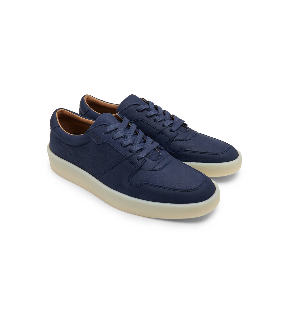 Кожаные кроссовки clay BOSS BLACK - темно-синий(50492965)