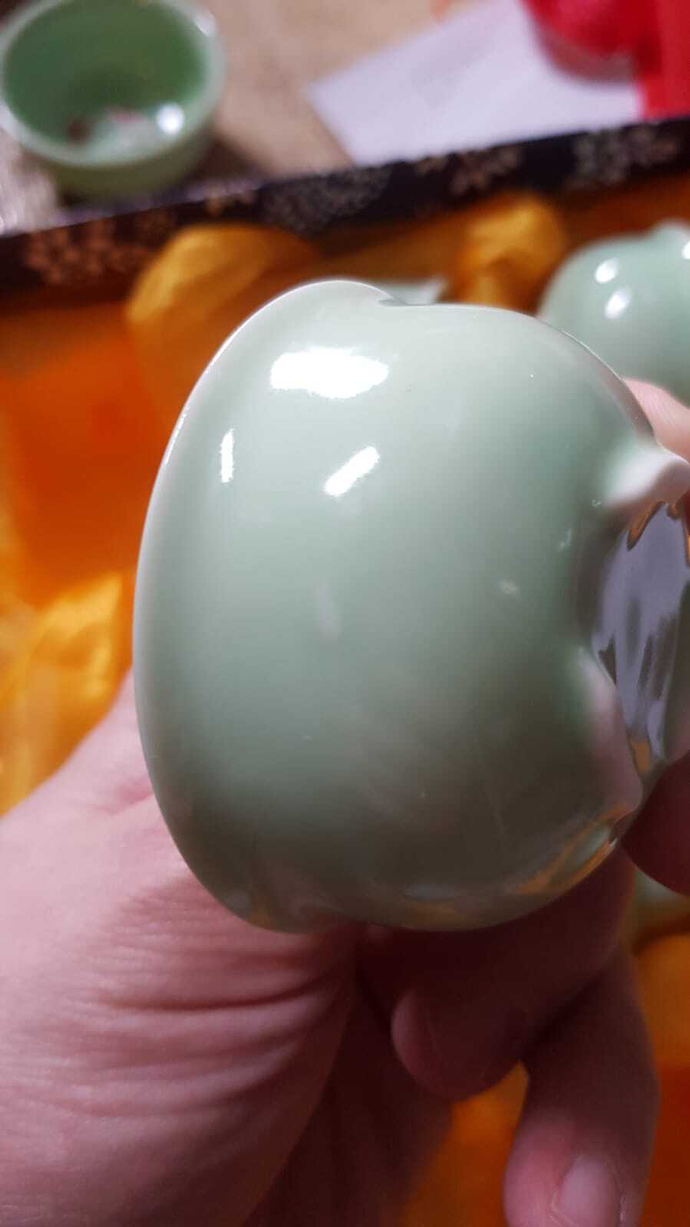 266064Y2 УЦЕНКА Сервиз "РЫБКИ 3D" чайник 190мл, 6 пиал по 45мл, в подар.коробке, фарфор