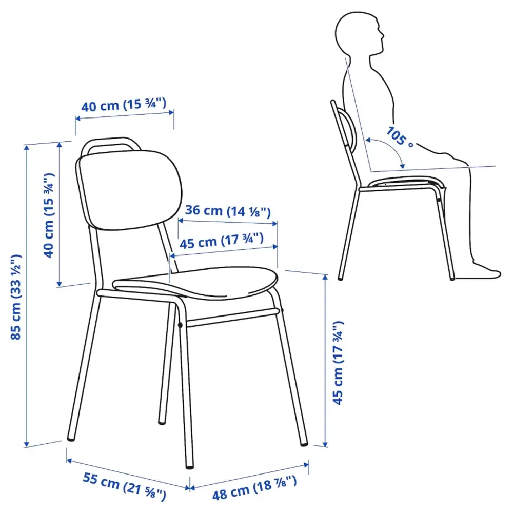 Стул  - ENSHOLM IKEA /ИКЕА, 85х48х45 см, темно-зеленый