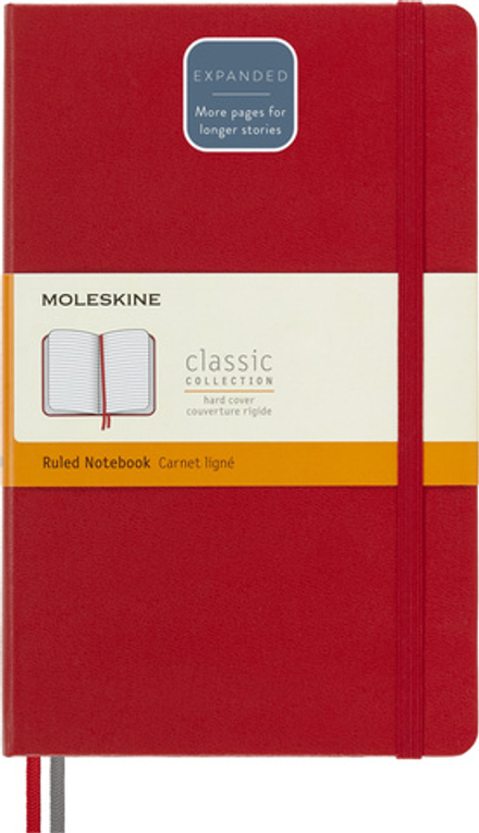 Блокнот Moleskine Classic Expended QP060EXPF2 Large 130х210мм 400стр. линейка твердая обложка красный