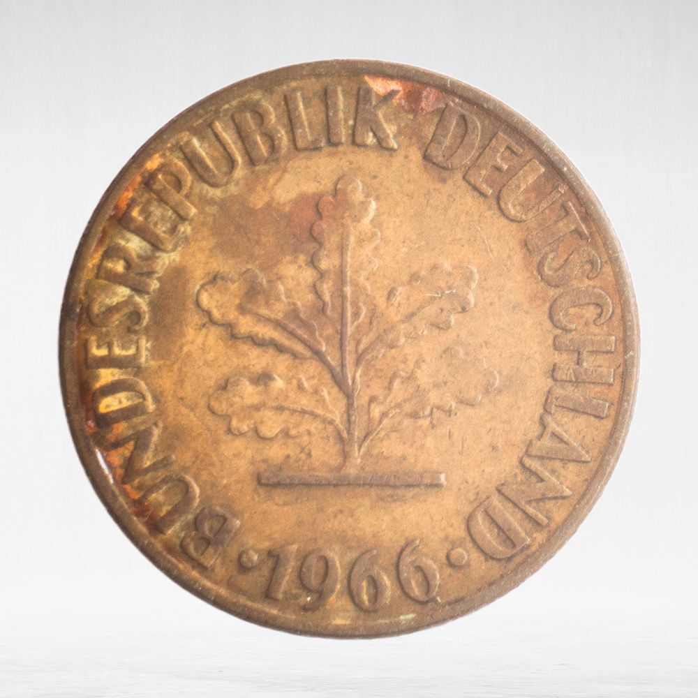 Germany, 10 Pfennigs, 1966, (Hamburg Mint - "J"), VF