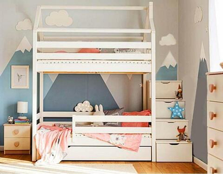 арт. 8265 Кровать 2-яр. - домик №18 (лестница-комод в комплекте)