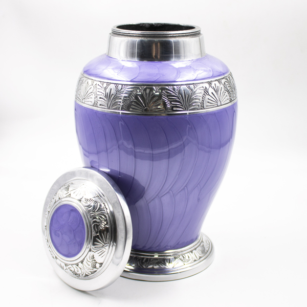 Урна для праха металл "Амфора Перламутр" сиреневая