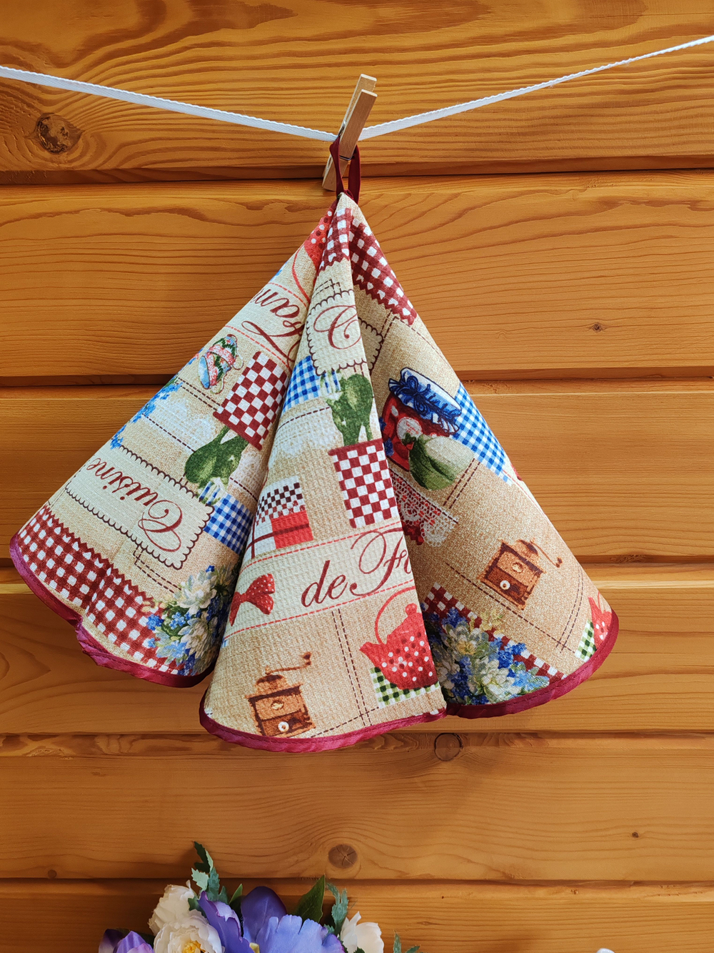 Полотенце кухонное, круглое, 2 шт, вафельное полотно