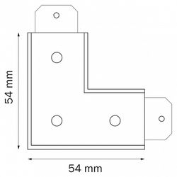Соединитель угловой L-образный для треков Lightstar Teta 505126