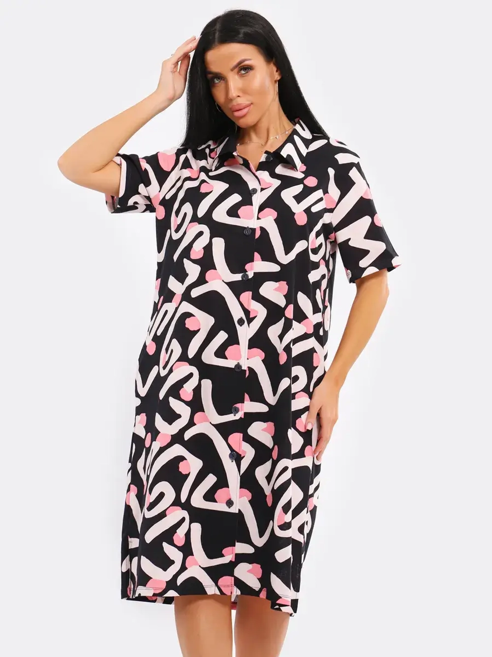 Платье рубашка хлопок большие размеры