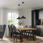Стол и 6 стула - SKOGSTA / SKOGSTA IKEA/ СКОГСТА ИКЕА, 235х74  см,  под беленый дуб / черный