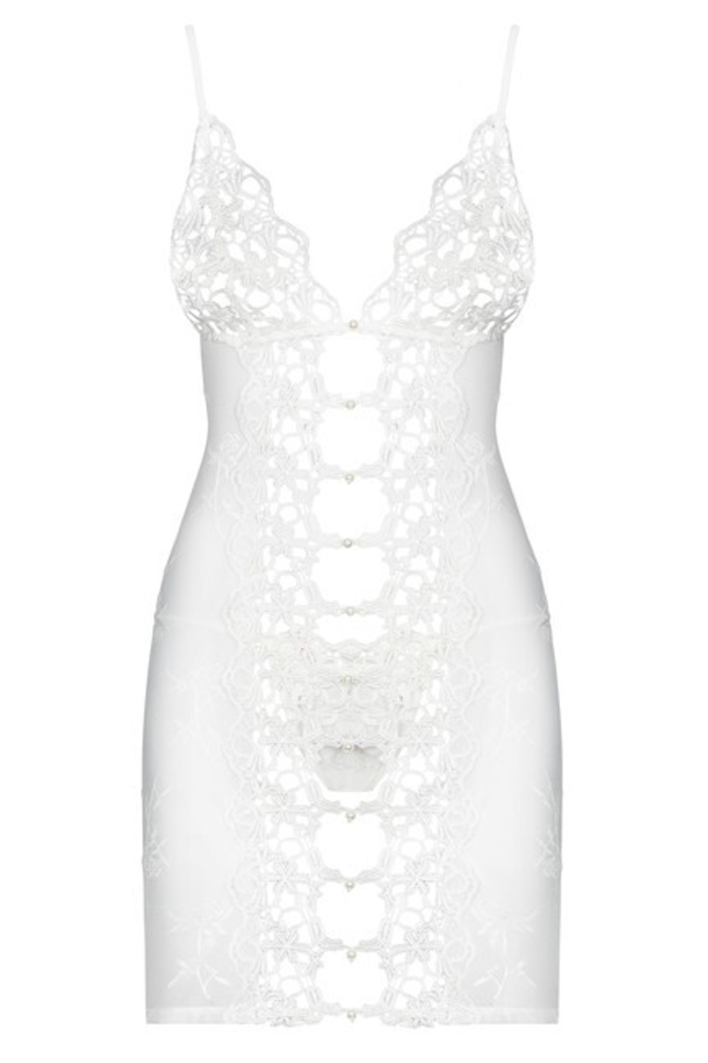 Белая эротичная сорочка со стрингами Bride Chemise SM (42-44) (Цвет: белый)