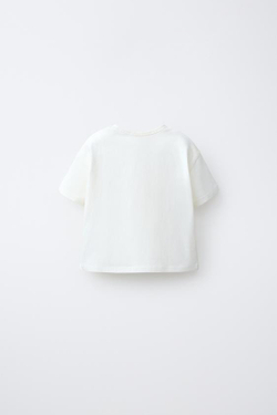 ZARA НАБОР ИЗ ДВУХ ФУТБОЛОК С ПРИНТОМ, ЖЕЛТЫЙ