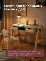 Стол письменный, 94х64х75, Чек, компьютерный, с ящиками, зеленый, Dipriz