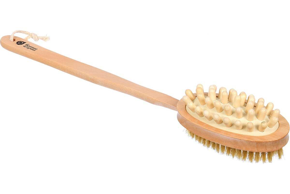 ЩЕТКА ДЕРЕВЯННАЯ БШ ДВУХСТОРОННЯЯ С МАССАЖЕРОМ 40049