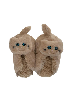Тапочки кигуруми Котики бежевый 8-10 лет 19-20,5 см