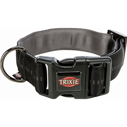 Trixie Ошейник широкий Softline Elegance, черный/графитовый