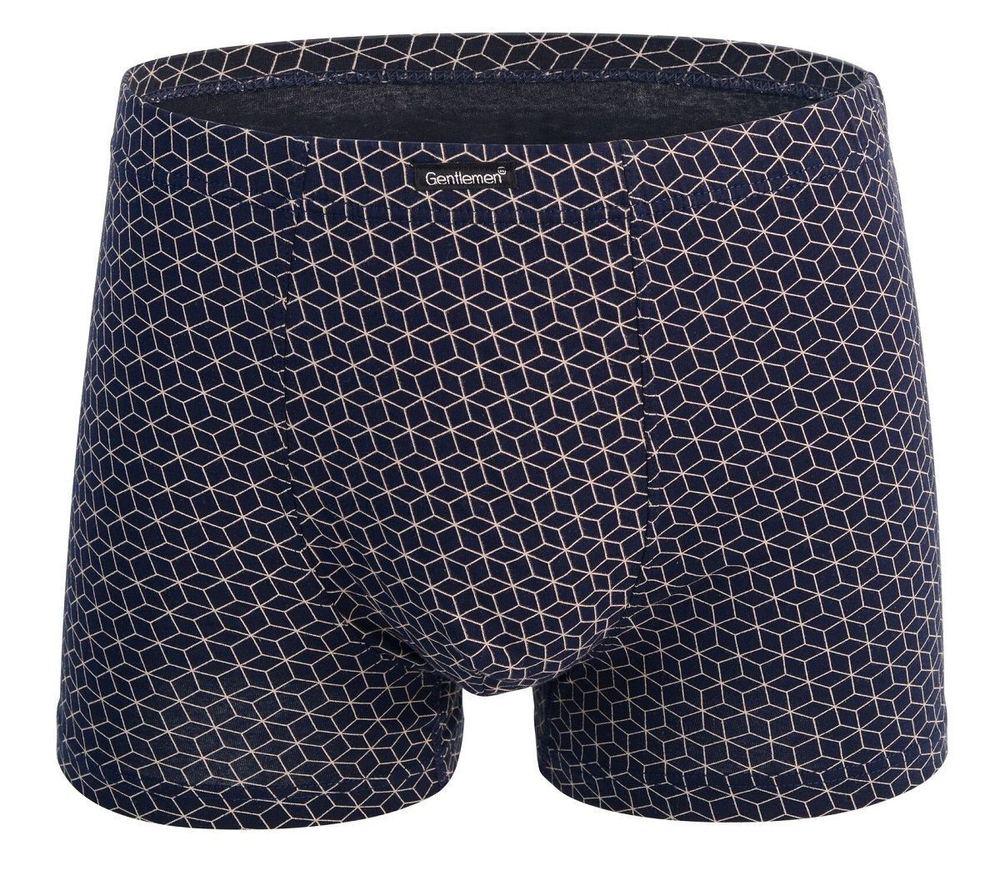 Мужские трусы-боксеры с геометрическим принтом (Размер: XXL) (Цвет: темно-синий)