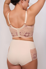 1144 бюстье "Бежевый с розовым рубином"