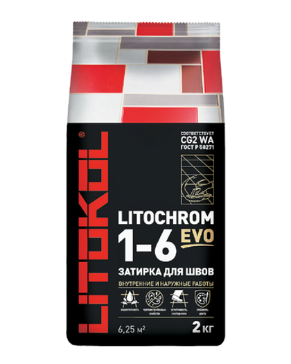 LE 100 Пепельно-белый LITOCHROM 1-6 EVO затирочная смесь 2 кг