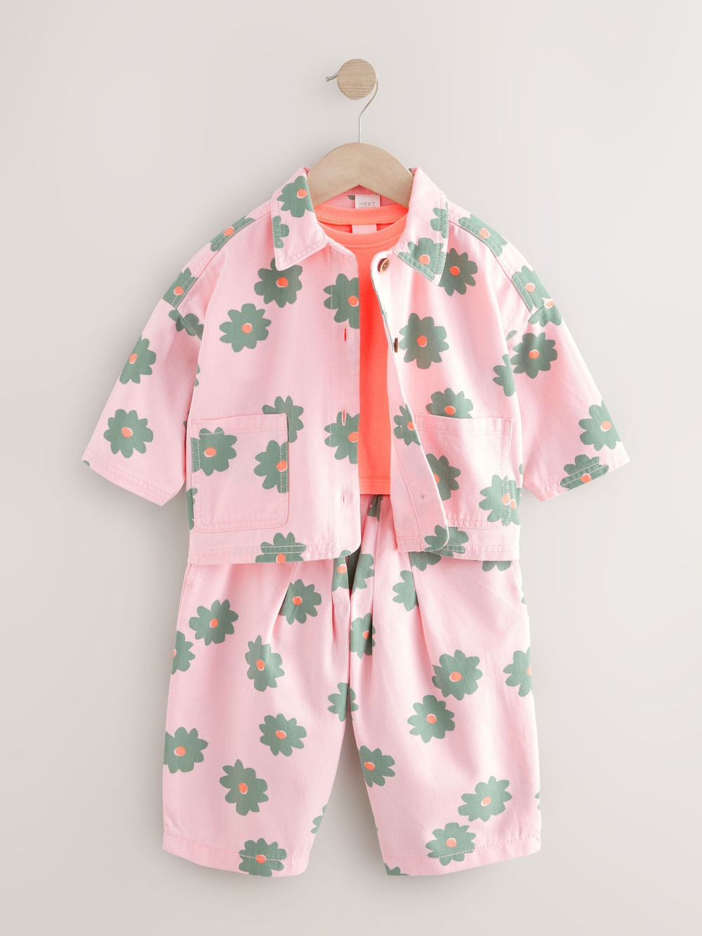 Комплект из трех предметов для девочки Next AC9-251, Розовый, Хаки