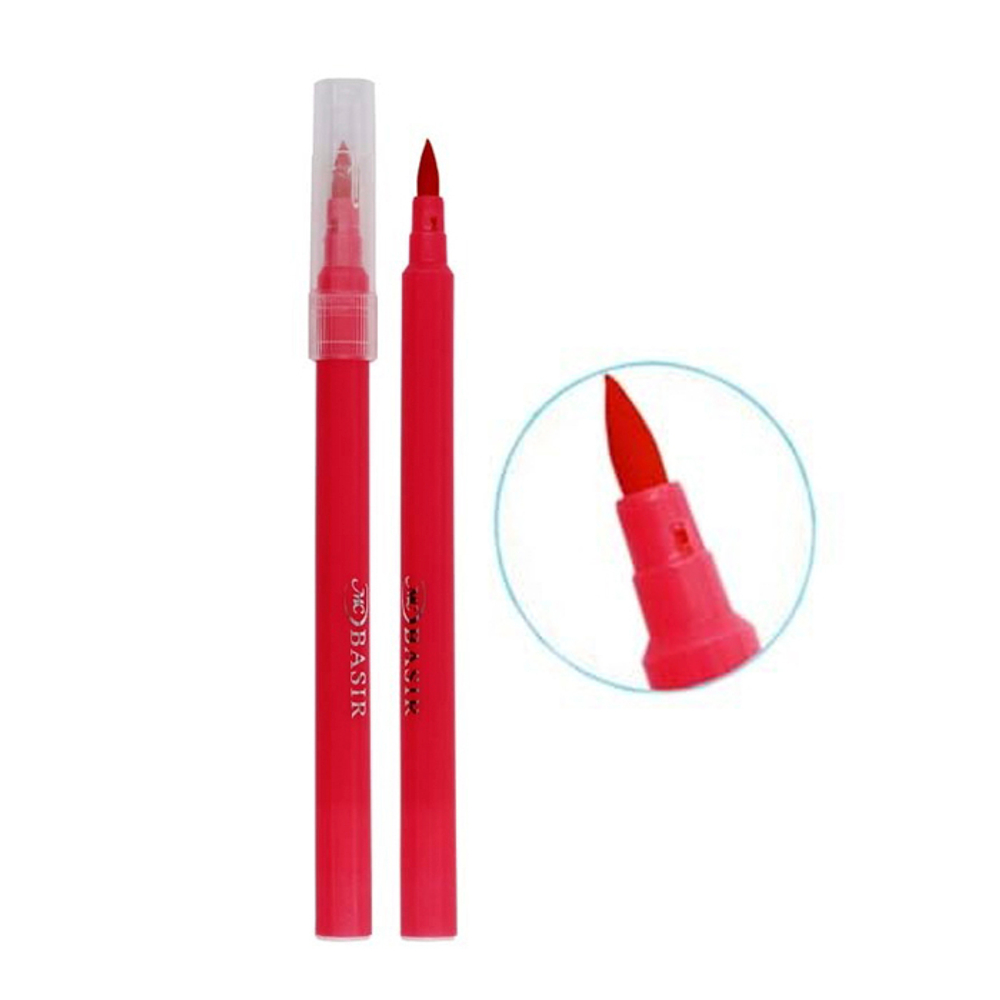 Фломастеры Basir, с мягкой кистью, в боксе, разноцветные, набор 12 шт