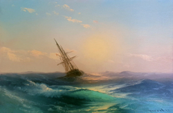 Беляев В. В. На закате. Холст, масло. Россия, 2021 г.