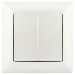 Переключатель Intro Solo 4-107-06 двухклавишный, 10А-250В, IP20, СУ, перламутр