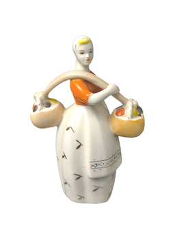 Фарфоровая статуэтка "Девушка с грибами" (Полонное ЗХК)