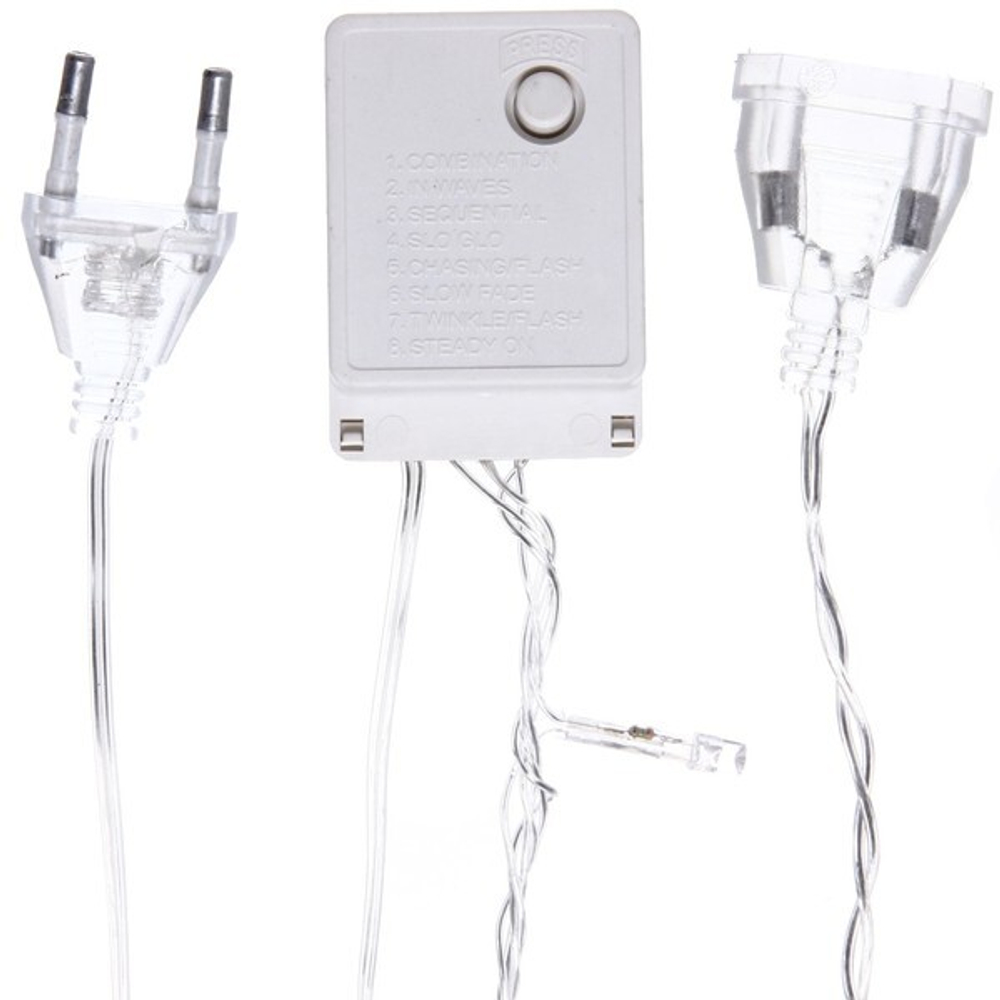 Гирлянда для дома 24м 280 ламп LED прозрач.пров.,8 реж, IP-20, Жёлтый (возможность соединения)