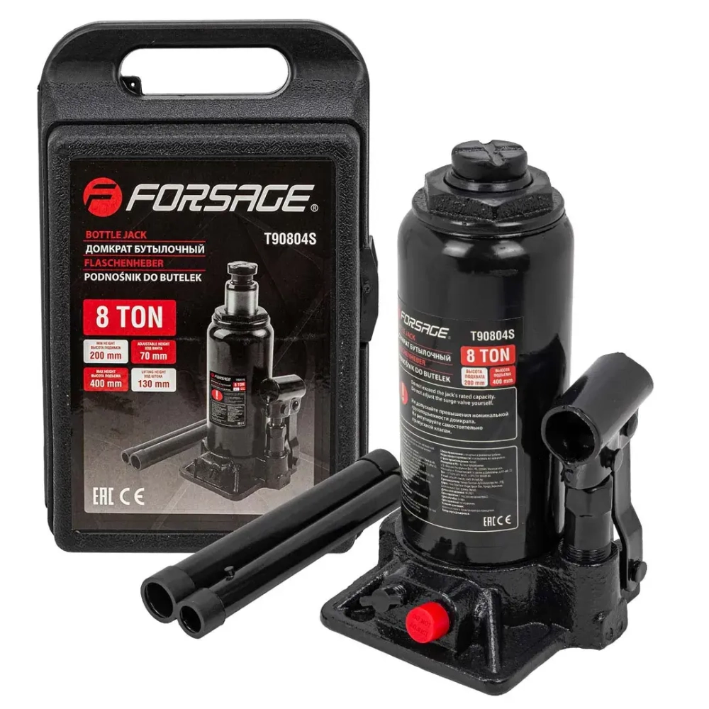 Домкрат бутылочный 8т в кейсе Forsage F-T90804-S