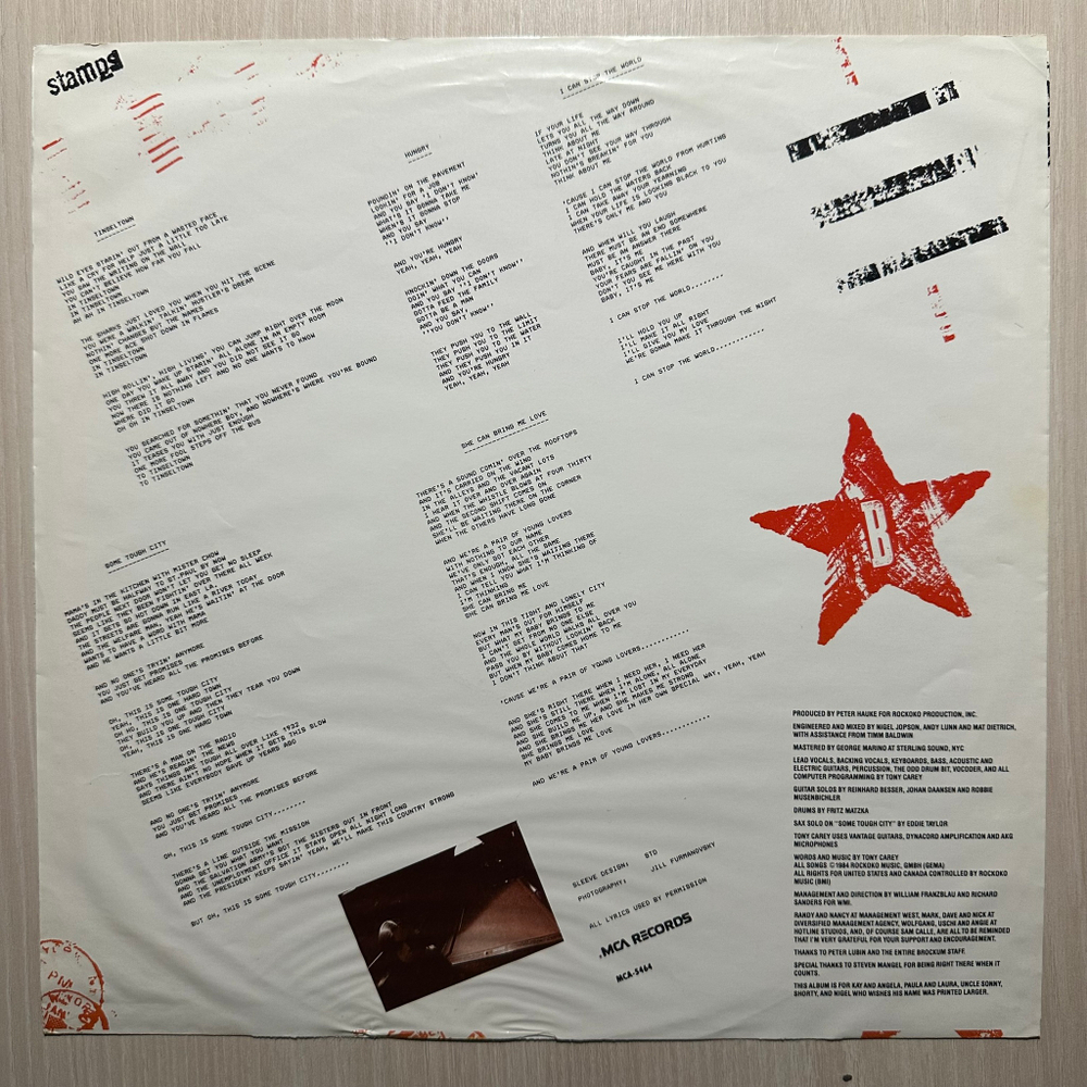 Tony Carey - Some Tough City (Канада 1984г.)