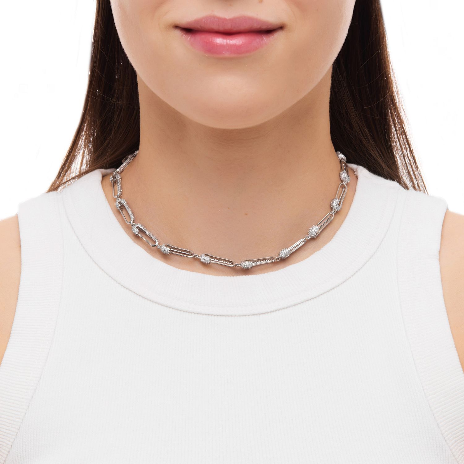 Колье Crystal Pin Necklace – Silver