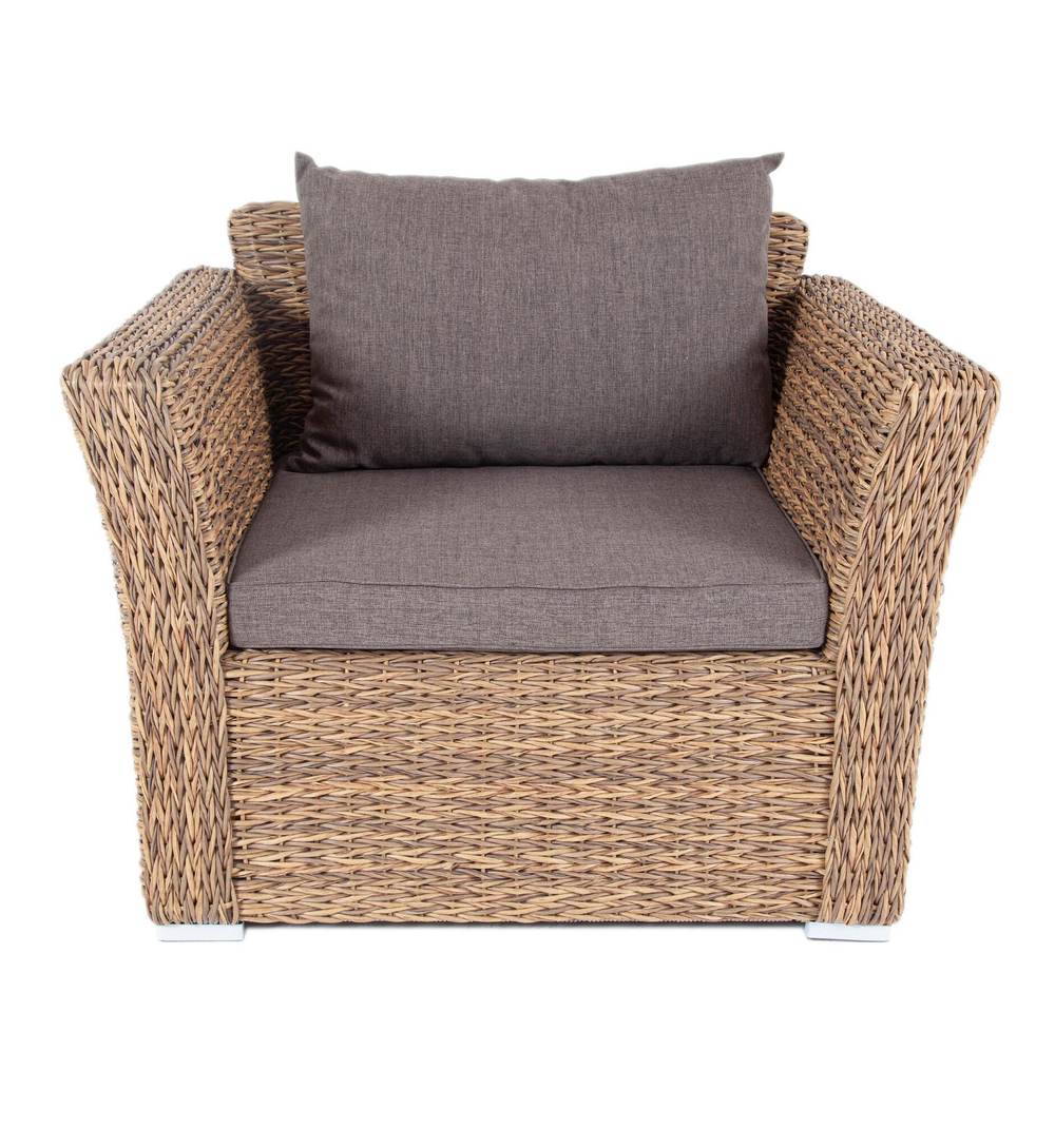 "Капучино" кресло из искусственного ротанга (гиацинт), цвет соломенный