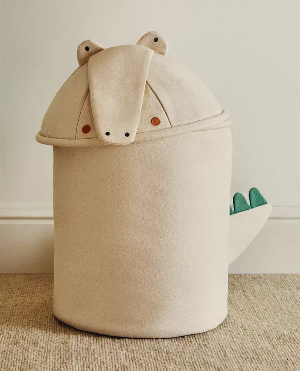 ZARA HOME ХЛОПКОВАЯ КОРЗИНА ДЛЯ ХРАНЕНИЯ ДЕТСКИХ ИГРУШЕК, СВЕТЛО-БЕЖЕВЫЙ