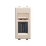 USB 3.0 розетка модульная, тип А-А, "Avanti", "Ванильная дымка", 1 модуль