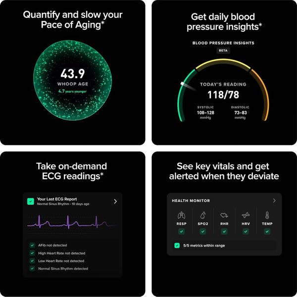 Фитнес-браслет Whoop 5.0 Life + 12 месяцев подписки, Черный | Black
