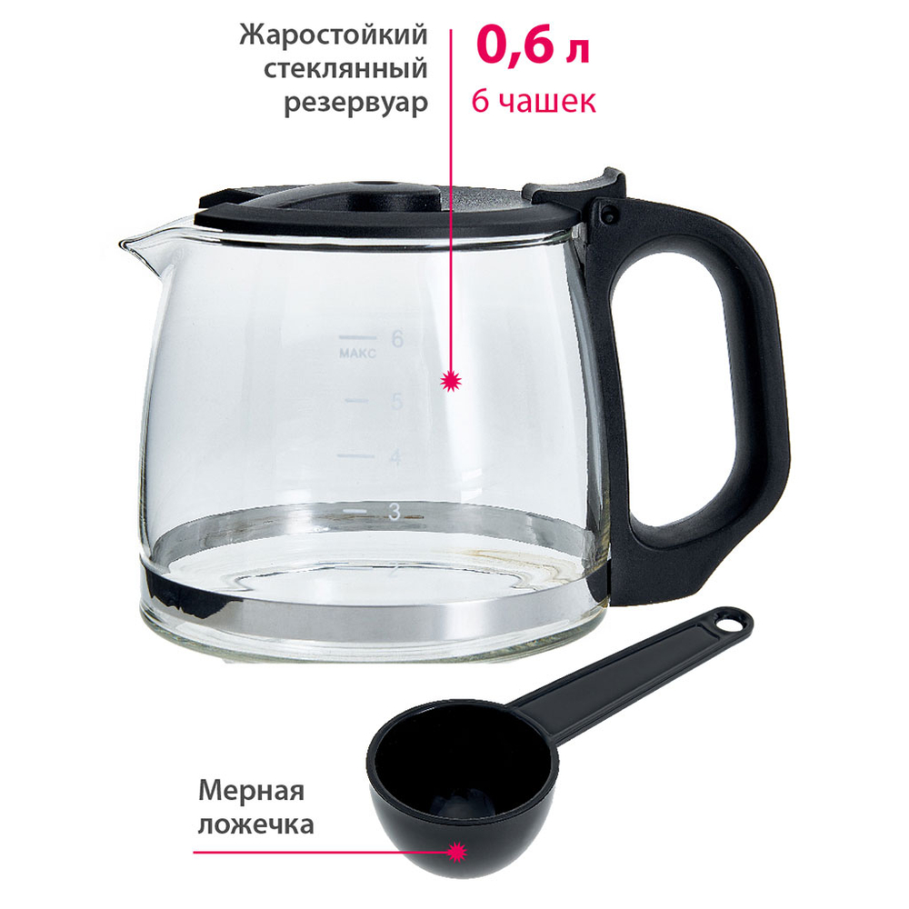 Кофеварка DELTA DL-8153 чёрная