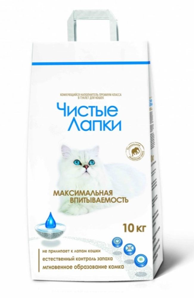 Наполнитель Чистые Лапки Индийская глина, комкующийся - 10 кг