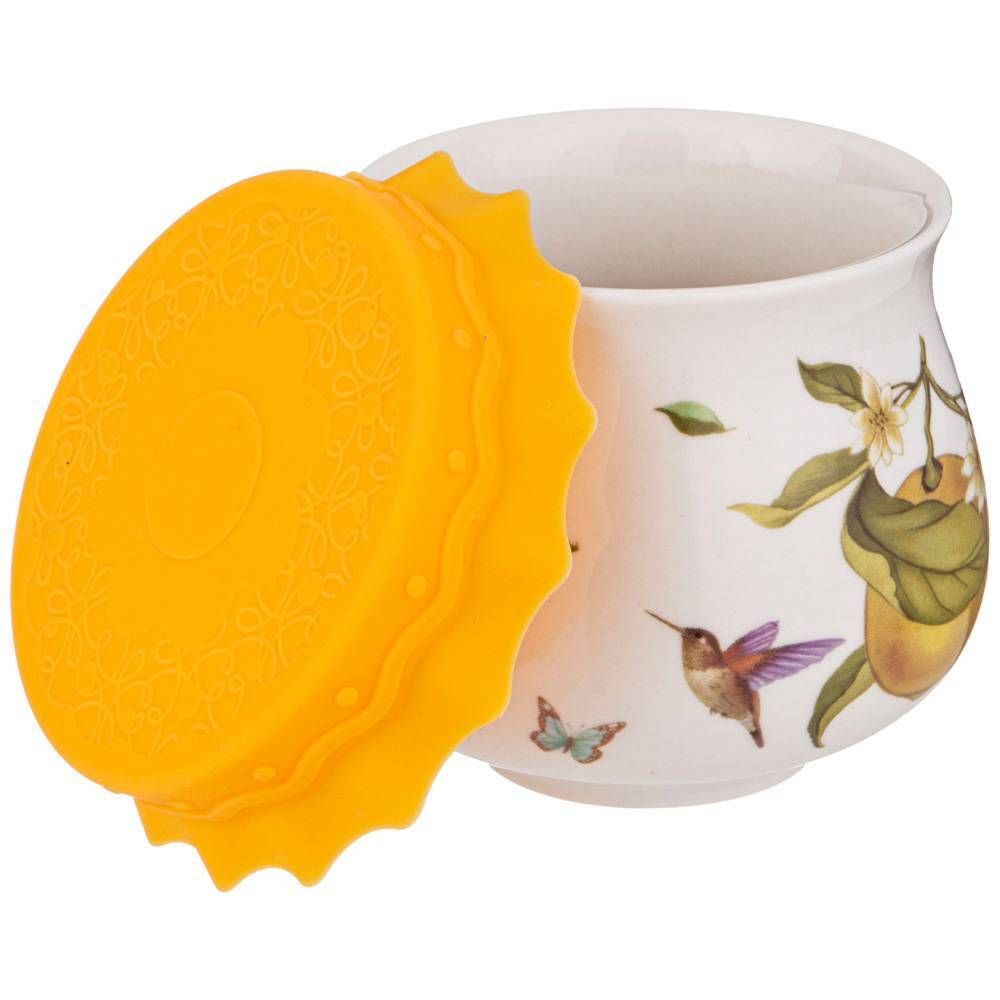 БАНОЧКА С СИЛИКОНОВОЙ КРЫШКОЙ LEFARD "ПРОВАНС ЛИМОНЫ" 180 МЛ (КОР=72ШТ.)