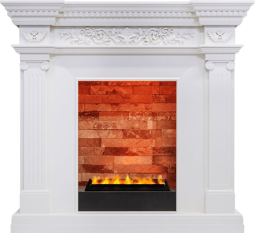 Каминокомплект Amalfi - Белый дуб с очагом Cassette 400 LNH-INT PS (без дров)