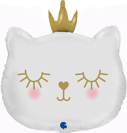 Шар Кошка в короне белая