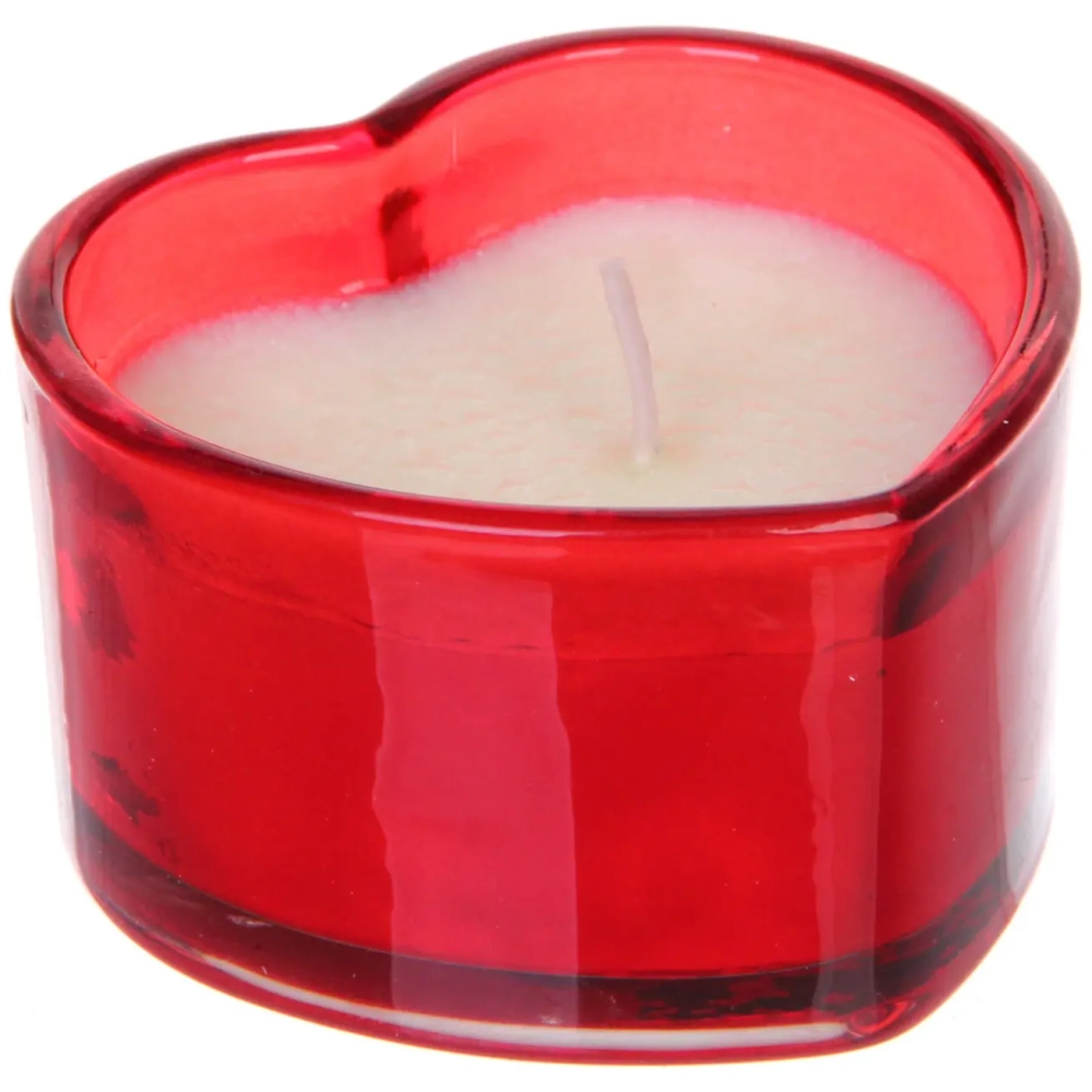 Свеча в стакане «Сердечко» 8*4,8 см, Красный