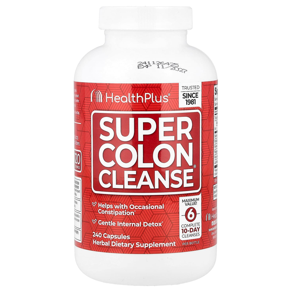 Health Plus, Super Colon Cleanse, превосходное средство для очищения толстой кишки, 240 капсул