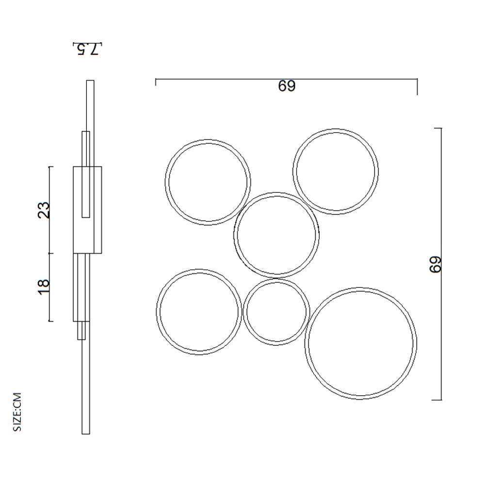 Потолочный Светильник Twine 5 Rings White By Imperiumloft